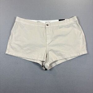 AVA & LIV Women MIdi Short High Rise Relaxed Fit Shorts‎ 26R Beige Denim NWT